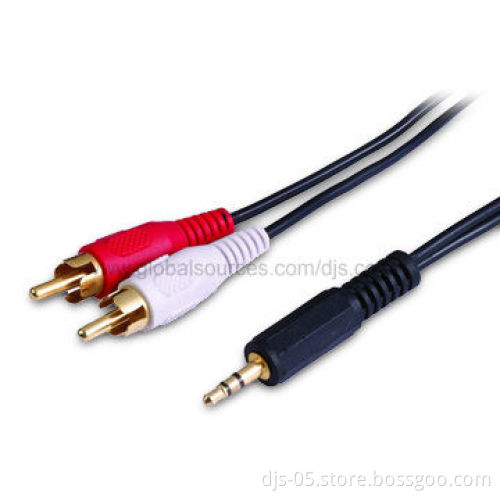 DC 3.5 M to 2RCA M Cable with Various Lengths and Specifications